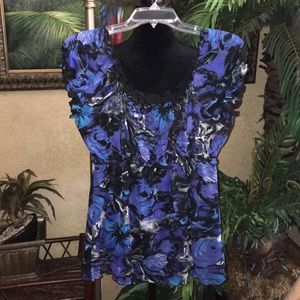 Black and Shades of blue Coco Bianca top